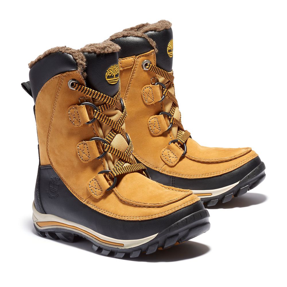 Timberland Μποτες Χιονιού Παιδικα Καφε/Μαυρα - Junior Chillberg Waterproof - Greece 8670159-VK